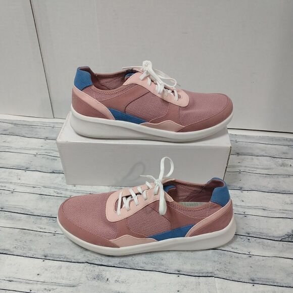 Cloud Steppers Clarks Pink Slip On Running Walking Casual Sneakers Womens 8.5M - Picture 2 of 9